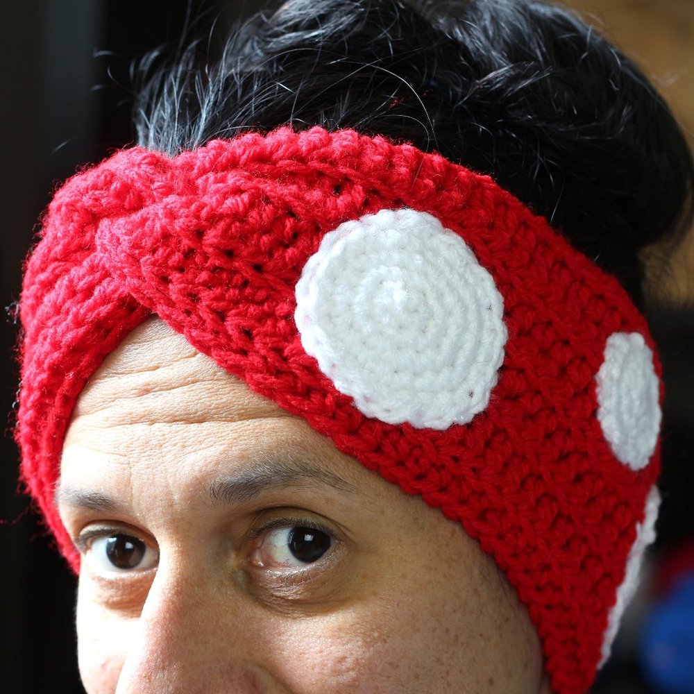 Mushroom Headband | Turban Style Hair band | Crochet Toadstool Earwarmers